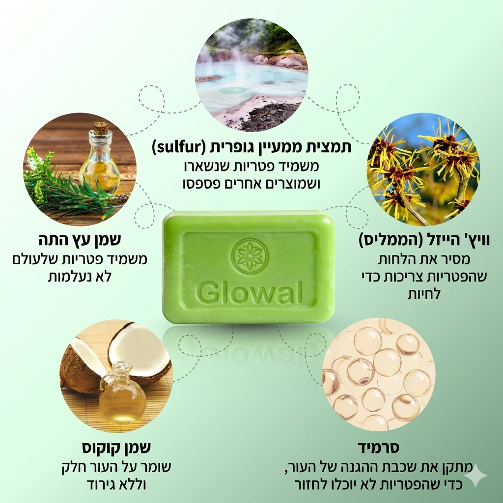 סבון אנטי-פטרייתי מבית Glowal